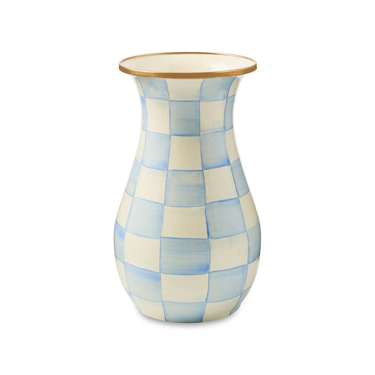 Sky Blue Check Tall Vase (Mackenzie Childs) - PRE ORDER