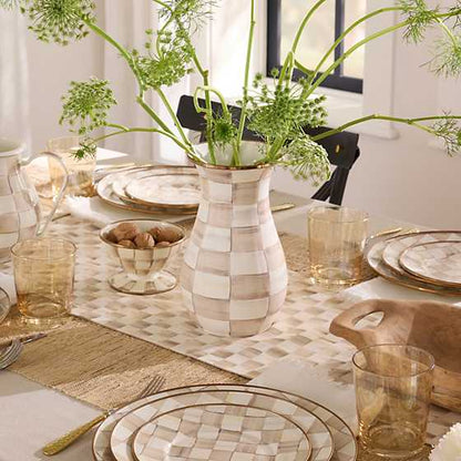 Mocha Check Tall Vase (Mackenzie Childs)