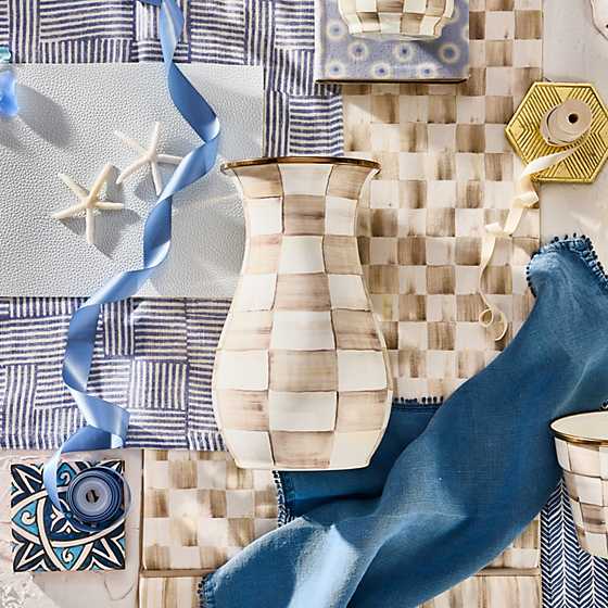 Mocha Check Tall Vase (Mackenzie Childs)