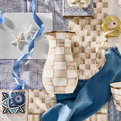 Mocha Check Tall Vase (Mackenzie Childs)