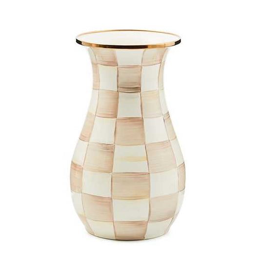 Mocha Check Tall Vase (Mackenzie Childs)