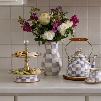 Violet Check Tall Vase (Mackenzie Childs)