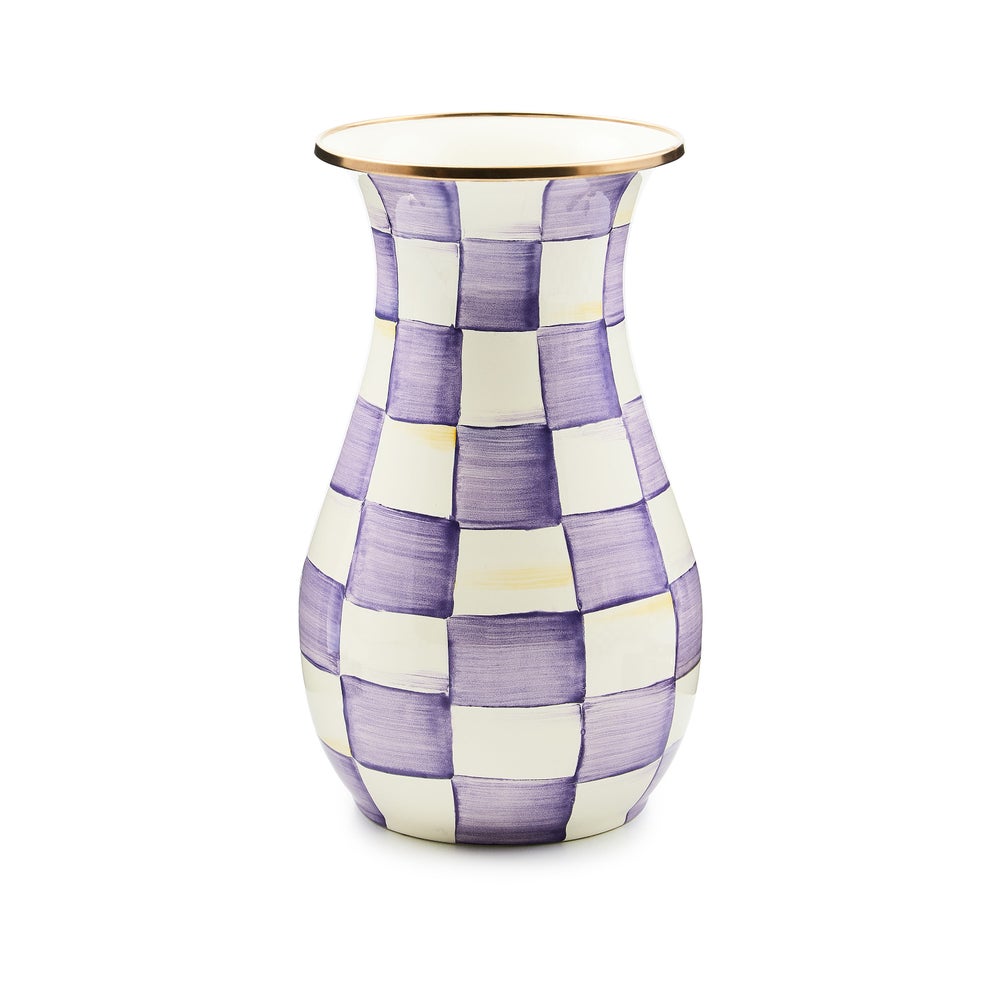 Violet Check Tall Vase (Mackenzie Childs)