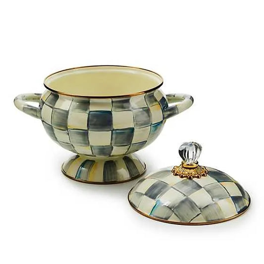 Sterling Check Tureen (Mackenzie Childs)