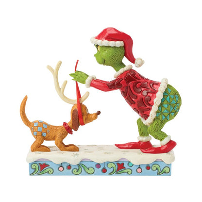 The Grinch Tying Antlers on Max (Jim Shore)