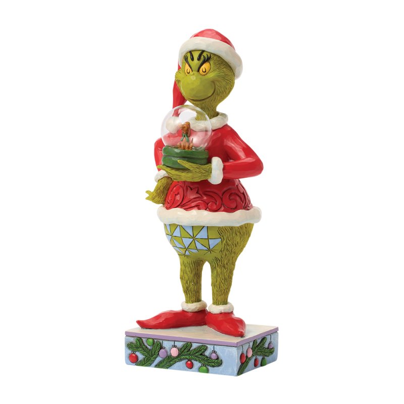 The Grinch Holding Dry Dome with Max (Jim Shore)