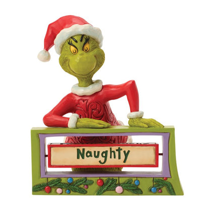 The Grinch with Rotating Sign (Jim Shore)
