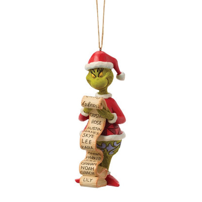 The Grinch with Lists Hanging Ornament (Jim Shore)