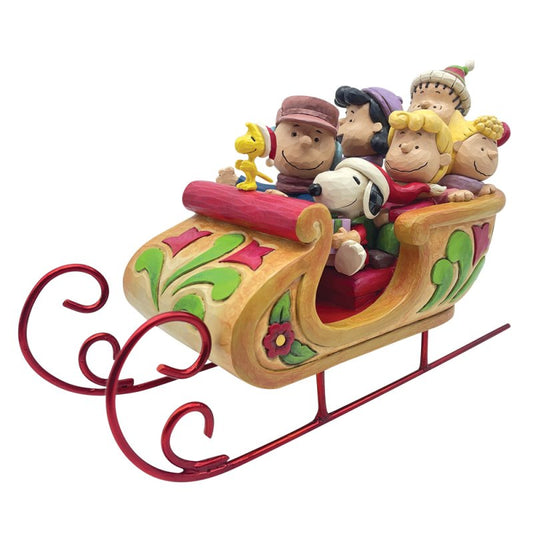 Snoopy and Friends in Sleigh Figurine - Peanuts by Jim Shore