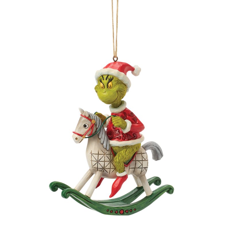 The Grinch on Rocking Horse Hanging Ornament (Jim Shore)