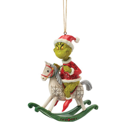 The Grinch on Rocking Horse Hanging Ornament (Jim Shore)