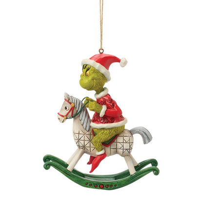 The Grinch on Rocking Horse Hanging Ornament (Jim Shore)