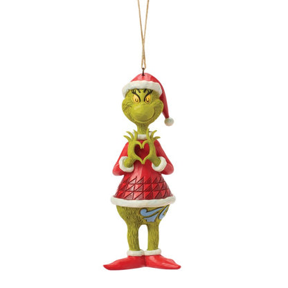 The Grinch with Heart Hands Hanging Ornament (Jim Shore)