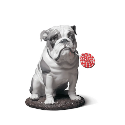 Bulldog With Lollipop Dog Figurine (Lladro Special Order)