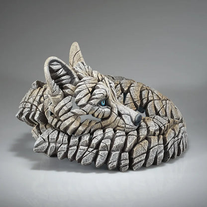 Edge Sculpture Curled Up Fox - White (Edge Sculpture by Matt Buckley)