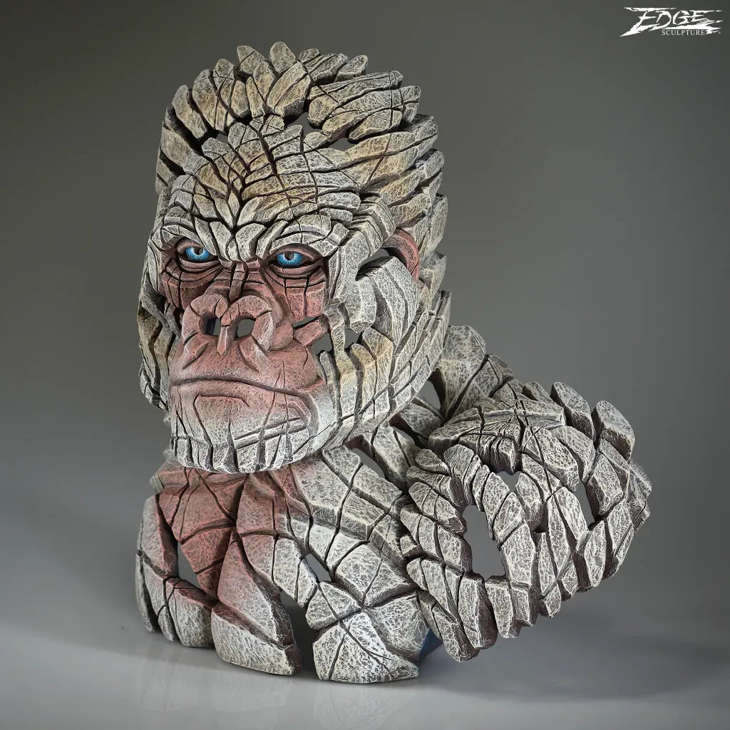 King of the Mountain Gorilla Bust - White (Edge Sculpture by Matt Buckley)