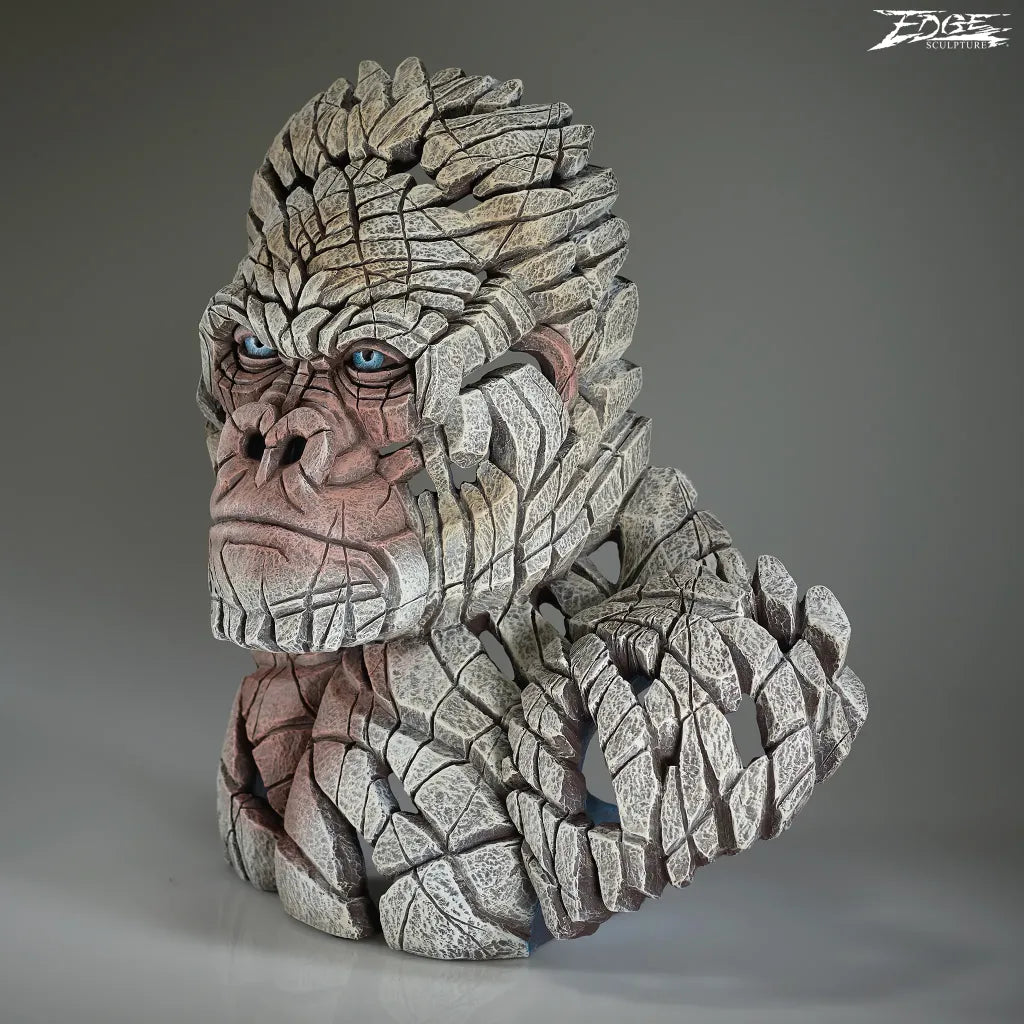 King of the Mountain Gorilla Bust - White (Edge Sculpture by Matt Buckley)