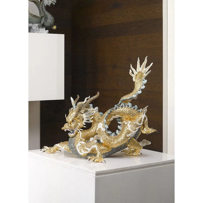 Great Dragon Sculpture (Limited Edition) - Golden Lustre (Lladro Special Order)