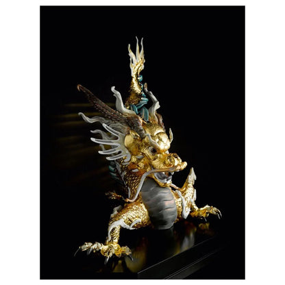 Great Dragon Sculpture (Limited Edition) - Golden Lustre (Lladro Special Order)