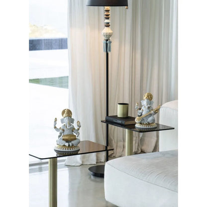 Veena Ganesha Figurine - Golden Lustre (Lladro Special Order)