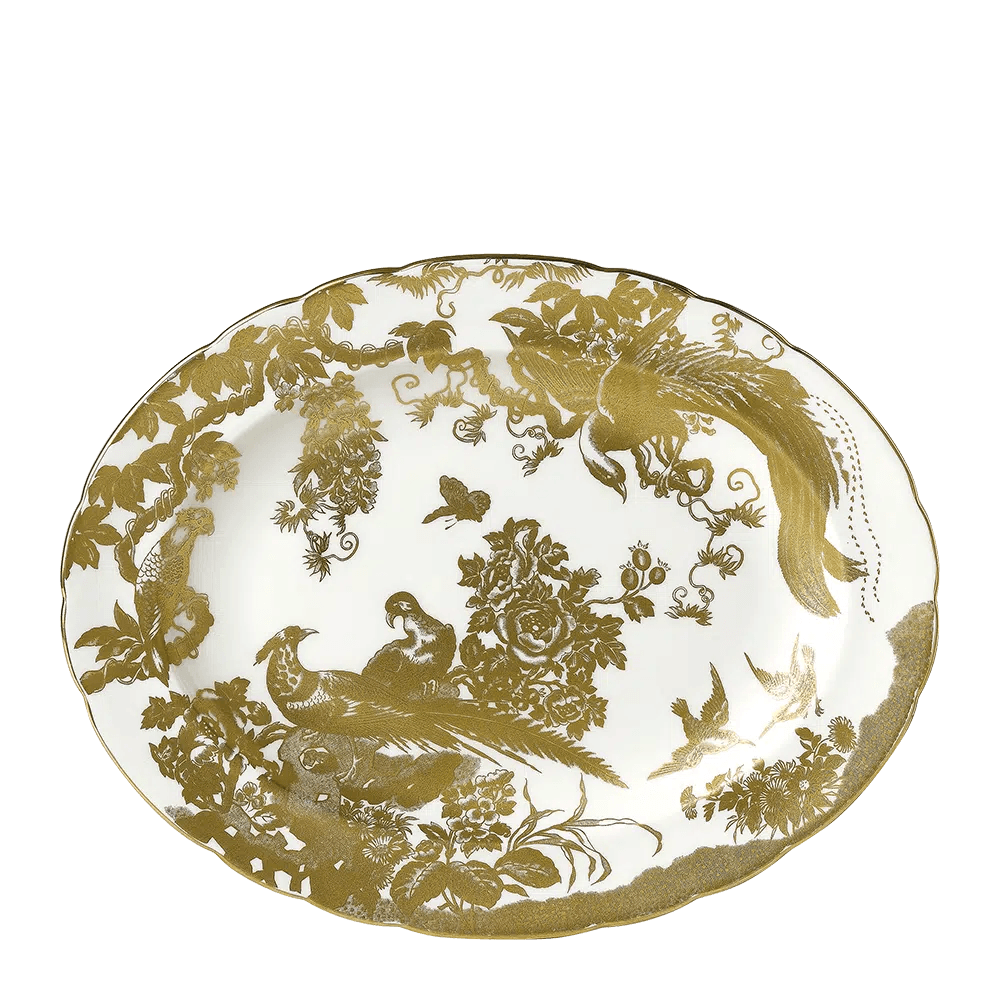 Aves Gold - Oval Dish (Royal Crown Derby) - Gallery Gifts Online 