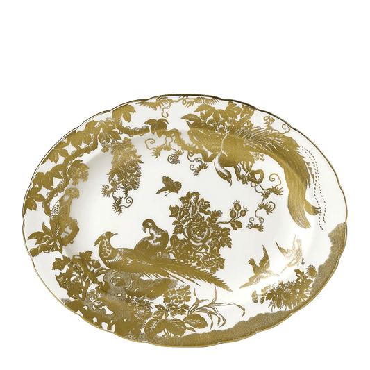 Aves Gold - Oval Dish (Royal Crown Derby) - Gallery Gifts Online 