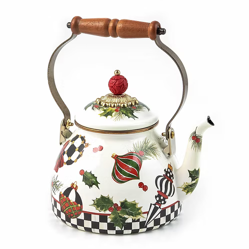 Deck the Halls 2 Quart Tea Kettle (Mackenzie Childs)