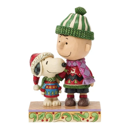 Cosy Christmas Pals (Snoopy and Charlie Christmas Jumpers) - Peanuts by Jim Shore
