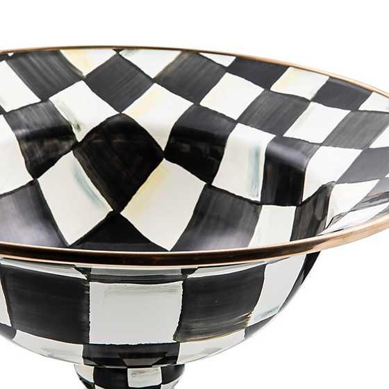 Courtly Check Enamel Compote - Large (Mackenzie Childs) - Gallery Gifts Online 