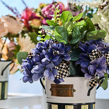 Courtly Check Hydrangea Bouquet - Purple (Mackenzie Childs) - Gallery Gifts Online 