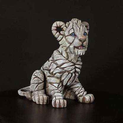 Lion Cub White Sculpture (Edge Sculpture by Matt Buckley) - Gallery Gifts Online 
