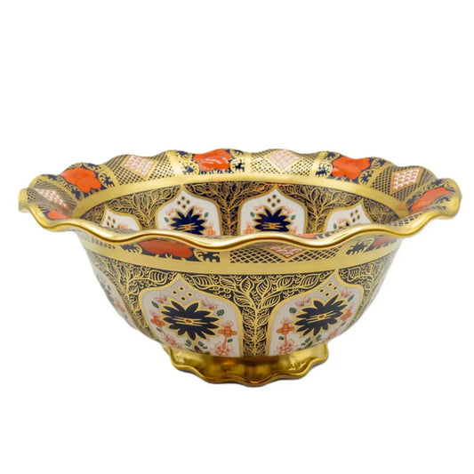 Old Imari Solid Gold Band - Princess Bowl (Royal Crown Derby)