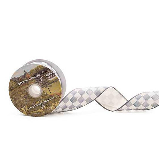 Sterling Check 2" Ribbon (Mackenzie Childs) - Gallery Gifts Online 