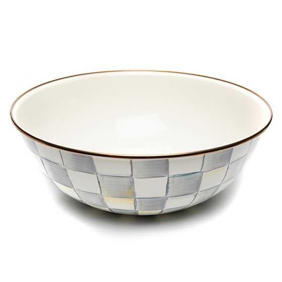 Sterling Check Enamel Everyday Bowl - Extra Large (Mackenzie Childs) - Gallery Gifts Online 