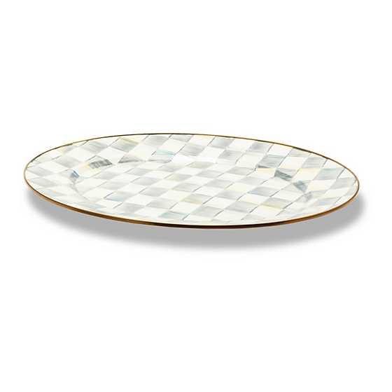Sterling Check Enamel Oval Platter - Large (Mackenzie Childs) - Gallery Gifts Online 