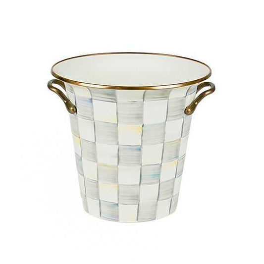 Sterling Check Enamel Wine Cooler (Mackenzie Childs) - Gallery Gifts Online 