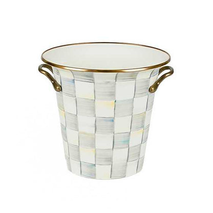 Sterling Check Enamel Wine Cooler (Mackenzie Childs) - Gallery Gifts Online 