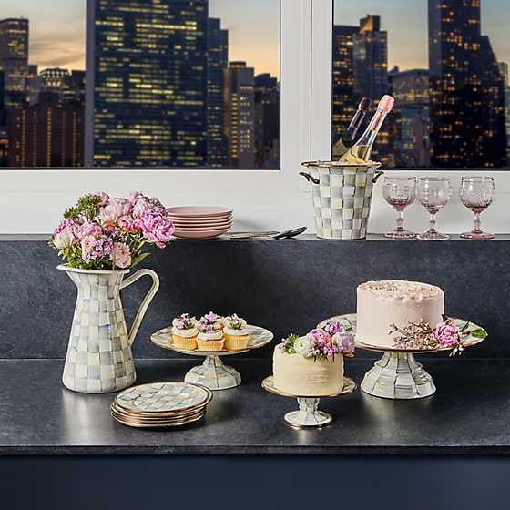 Sterling Check Enamel Wine Cooler (Mackenzie Childs) - Gallery Gifts Online 