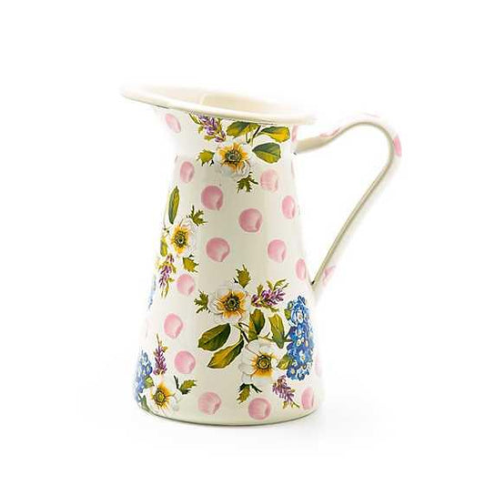 Wildflowers Enamel Medium Practical Pitcher - Pink (Mackenzie Childs) - Gallery Gifts Online 
