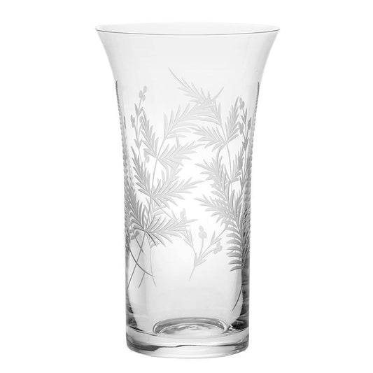 10" Flared Vase Woodland Fern (Royal Scot Crystal) - Gallery Gifts Online 