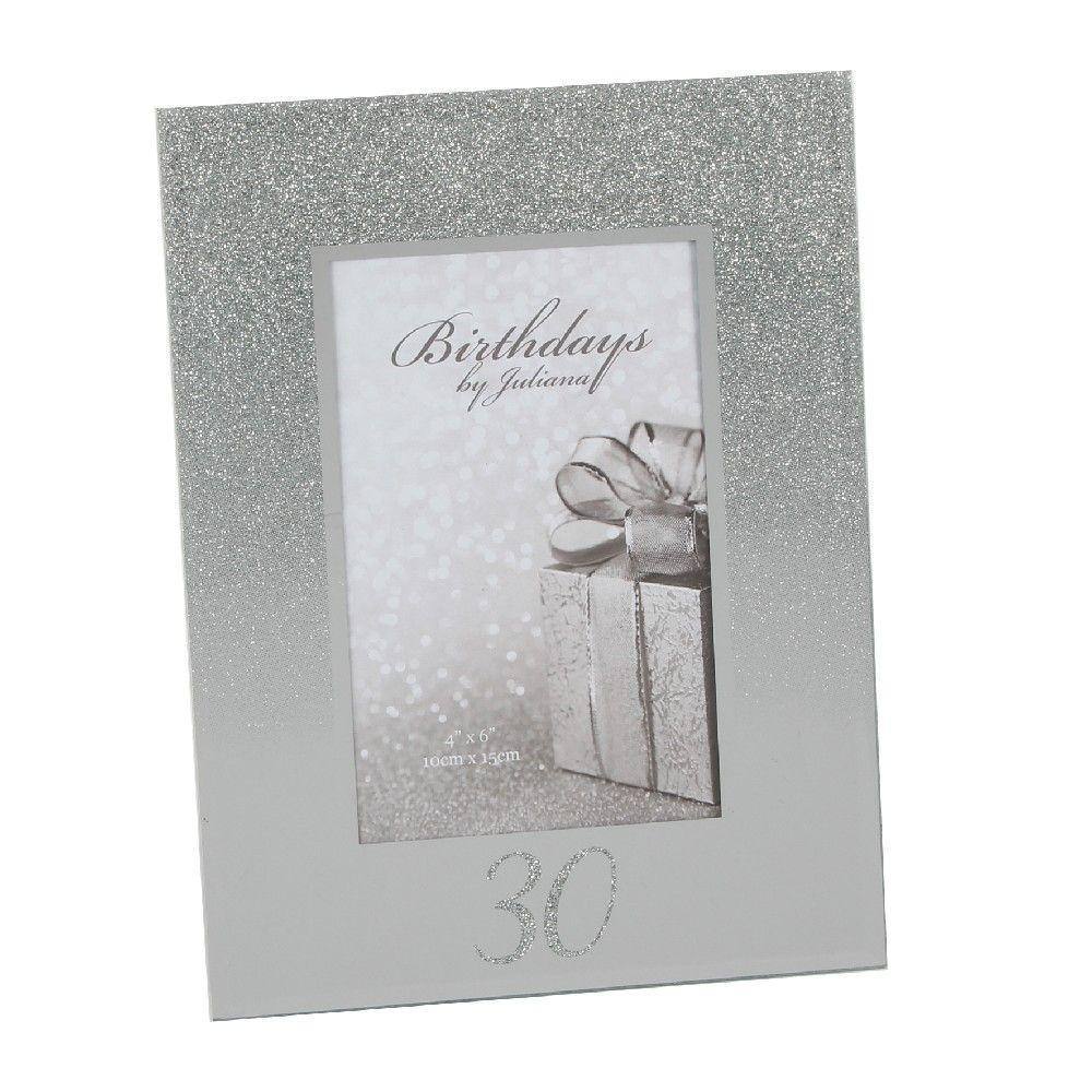 30th 4x6 Mirror Glitter Frame (Widdop) - Gallery Gifts Online 