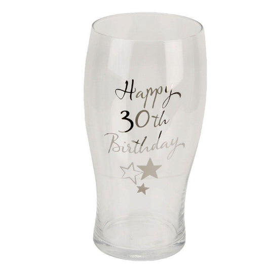 30th Birthday Pint Glass (Widdop) - Gallery Gifts Online 