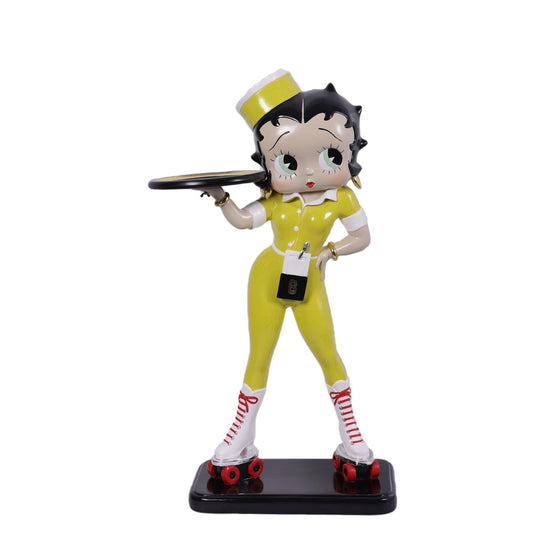 Betty Rollerskate Waitress 3ft Yellow Glitter - Gallery Gifts Online 