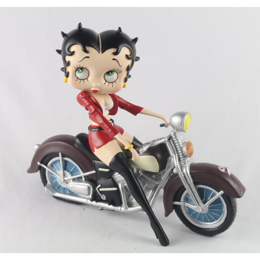 Betty Boop On Motorbike Red Jacket - Gallery Gifts Online 