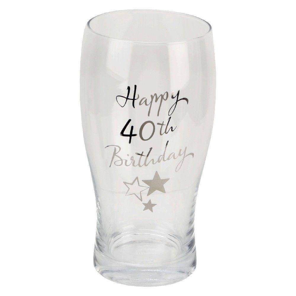 40th Birthday Pint Glass (Widdop) - Gallery Gifts Online 