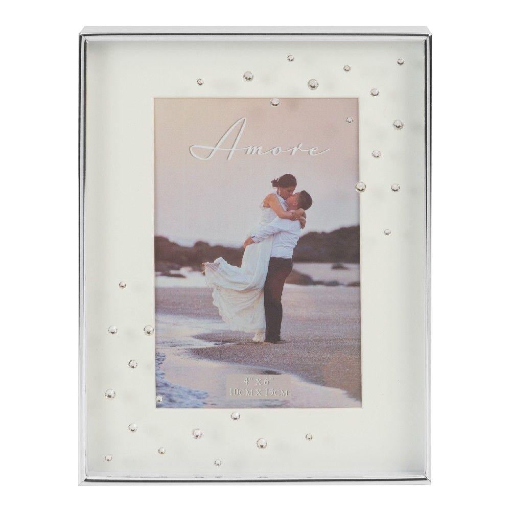 4x6 - Silver Plated Box Photo Frame - Amore (Widdop) - Gallery Gifts Online 