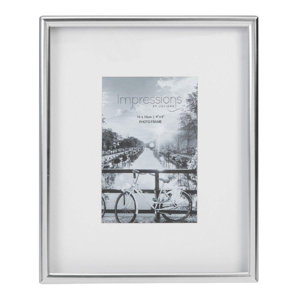 4x6 Silver Plated Matt Silver Photo Frame (Widdop) - Gallery Gifts Online 