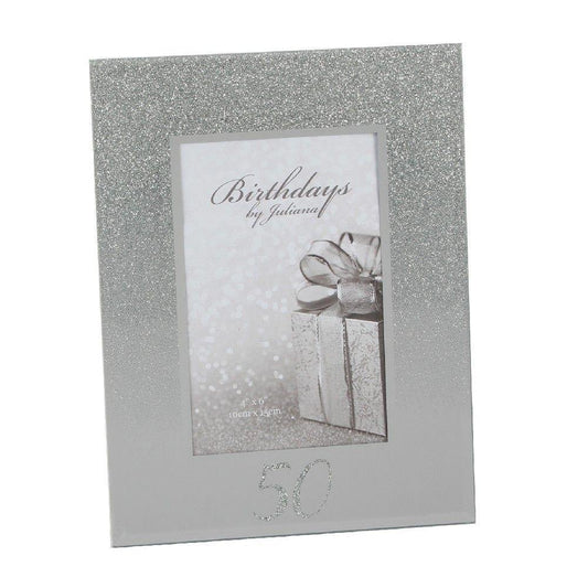 50th 4x6 Mirror Glitter Photo Frame (Widdop) - Gallery Gifts Online 