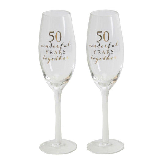 50th Anniverary Flutes (Widdop) - Gallery Gifts Online 