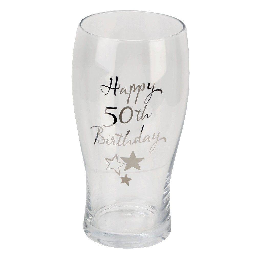 50th Birthday Pint Glass (Widdop) - Gallery Gifts Online 